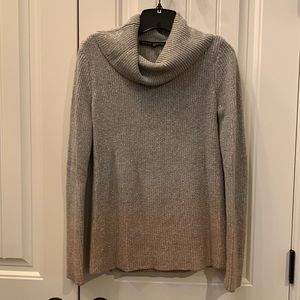 WHBM Ombré Shimmer Gray and Copper Cowl Turtleneck Sweater XS